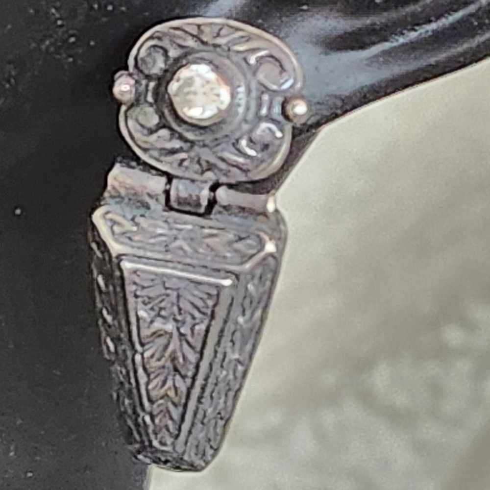 Vintage sterling silver earrings with cz stone